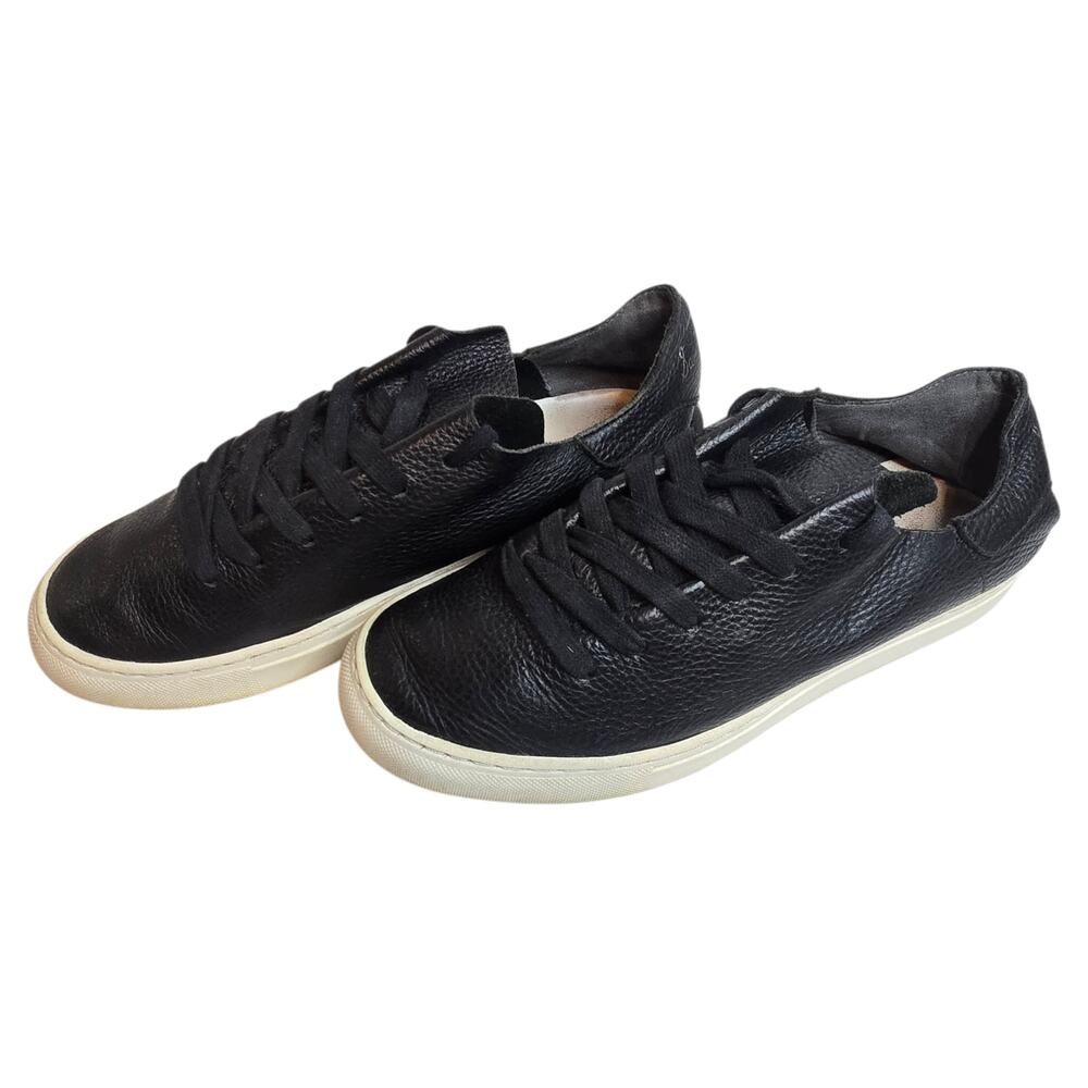 Sam Edelman Poppy Sneakers Black Leather Womens Size 7 Lace Up Hipster Indie